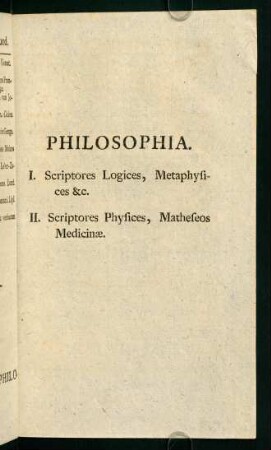 IV. Philosophia.