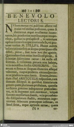 [D. Leonh. Hutteri Praefat. Ad Lectorem] Benevolo Lectoris