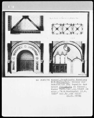Kassel & Friedhof & Dekoration der Kapelle