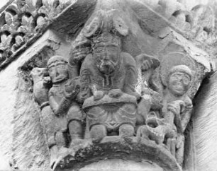 2. Kapitell rechts: Gastmahl des reichen Mannes und Lazarus