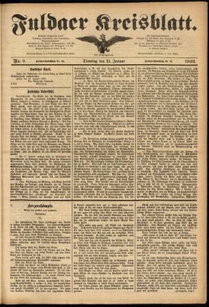 Ausgabe vom Dienstag, den 21. Januar 1902.