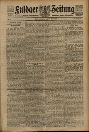 Zweite Ausgabe vom Samstag, den 10. April 1909.