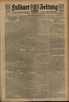 Zweite Ausgabe vom Samstag, den 10. April 1909.