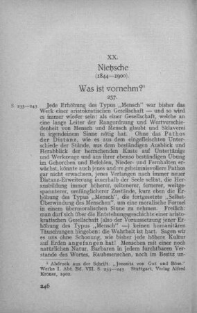 XX. Nietzsche