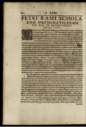 Petri rami scholarum mathematicarum. Lib XIII.