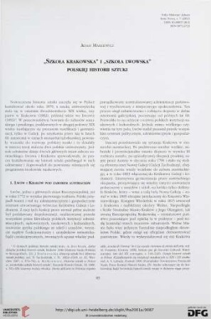 N.S. 7.2001: "Szkoła krakowska" i "szkoła lwowska" polskiej historii sztuki