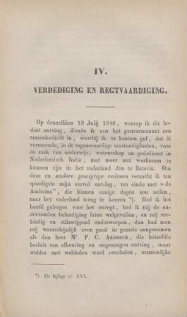 IV. Verdediging en regtvaardiging