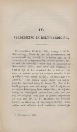 IV. Verdediging en regtvaardiging
