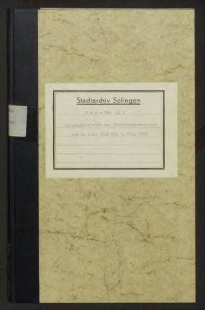 Solingen: Stadtbahn-Kommission 1925-1929