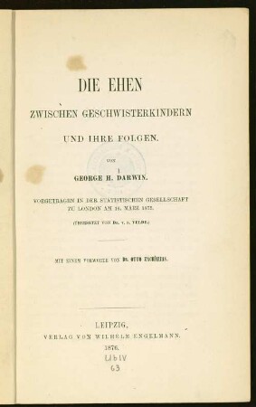 Die Ehen zwischen Geschwisterkindern und ihre Folgen