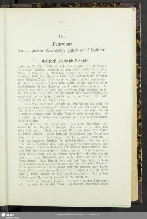 IV. Nekrologe der im zweiten Vereinsjahre gestorbenen Mitglieder