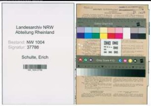 Entnazifizierung Erich Schulte , geb. 08.06.1900 (Lehrer)