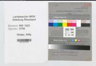 Entnazifizierung Willy Wolter , geb. 15.07.1901 (Angest.)