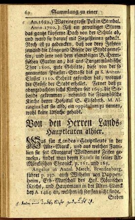 Von den Herren Lands-Hauptleuten alhier.