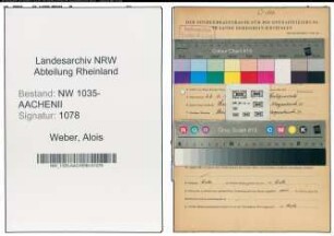 Entnazifizierung Alois Weber , geb. 22.10.1911 (Bergmann)