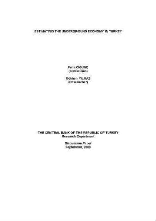 Estimating the Underground Economy in Turkey