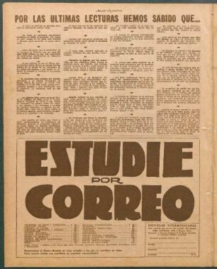 Por las últimas lecturas hemos sabido que...