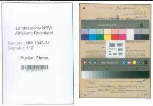 Entnazifizierung Simon Pucker , geb. 10.06.1904 (Arzt)