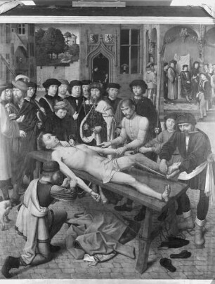 Die zwei Gerichtstafeln: Die Bestrafung des ungerechten Richters Sisanbes durch Kambyses — Die Schindung des Sisamnes