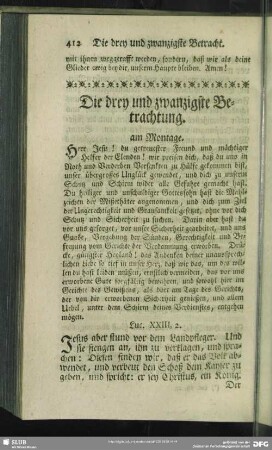 Die drey und zwanzigste Betrachtung am Montage