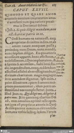 Caput XXVIII. Quomodo Et Quare Amor creatoris omnium creaturarum amori anteferri : tum qua ratione proximus in Deo amari debeat