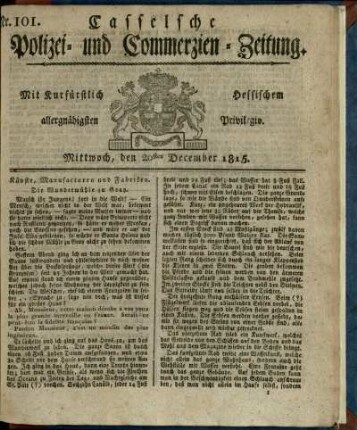Nr. 101, Mittwoch, den 20sten December 1815