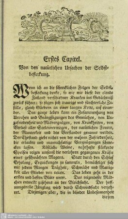 Erstes Kapitel. Von den natürlichen Ursachen der Selbstbefleckung.