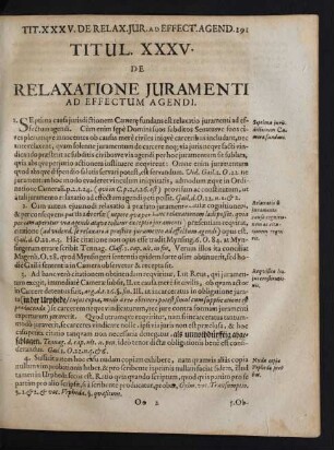 Titul. XXXV. De Relaxatione Juramenti Ad Effectum Agendi.