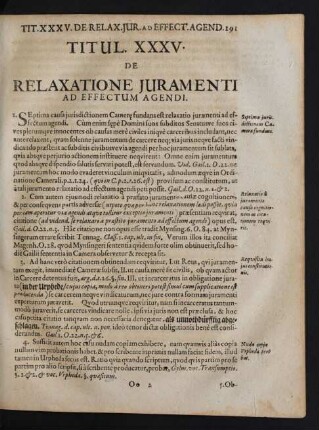 Titul. XXXV. De Relaxatione Juramenti Ad Effectum Agendi.