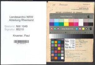 Entnazifizierung Paul Kruener , geb. 13.02.1890 (Steuerberater)
