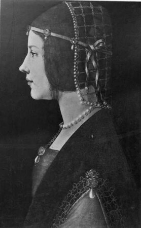 Weibliches Bildnis im Profil, sog. Dame mit dem Perlennetz