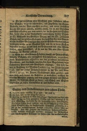 Ergänz- und Verbesserungen zum achten Theile.