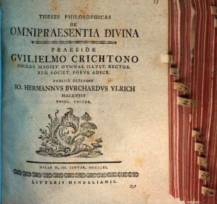 Theses philos. de omnipraesentia divina