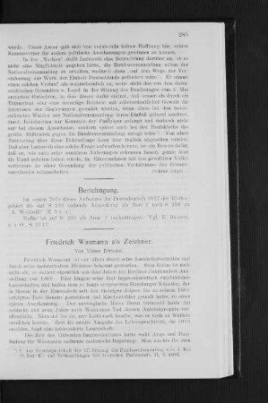 Friedrich Wasmann als Zeichner.