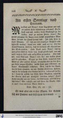 Am ersten Sonntage nach Trinitatis.
