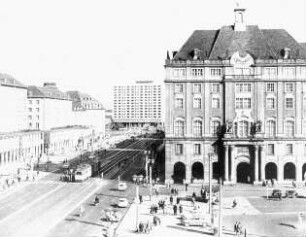 Dresden, ehem. Thälmannstraße, Hochhaus am Pirnaischen Platz; Löschau, Herbert ; Kriesche, Hans; Landgraf, Gerhard