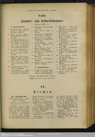 VIII. Handels- und Gewerbekammer