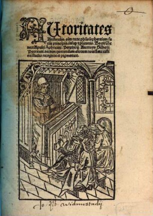 Auctoritates Aristotelis, in super et Platonis, Boetii, Senecae, Apulei Aphricani