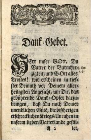 [Sammlung verschiedener Kirchengebete im Gebiet der Stadt Nürnberg aus verschiedenen Anlässen]. 1763