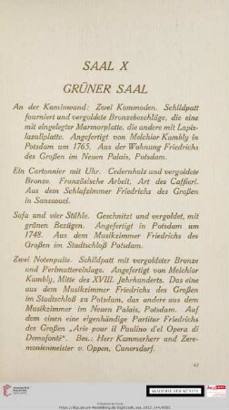 Saal X. Grüner Saal