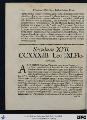 Seculum XVII.
