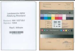 Entnazifizierung Wilhelm Ried'l , geb. 14.09.1903 (Elektriker)