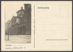 Ansichtskarte Blick auf die Katholisch-Apostolische Kirche, Wilmsstraße 11