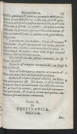 Caput X. De Postpraedicamentis.