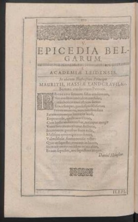 V. Epicedia Belgarum.
