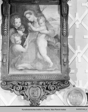 Madonna mit dem Christuskind, dem Johannesknaben und Engeln