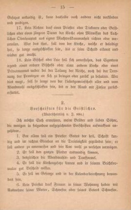 2. Vorschriften für die Geistlichen