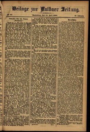 Zweite Ausgabe vom Samstag, den 18. Juli 1896.