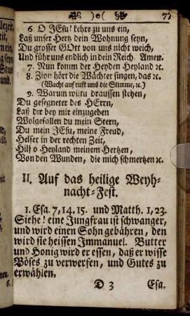 II. Auf das heilige Weyhnacht-Fest.