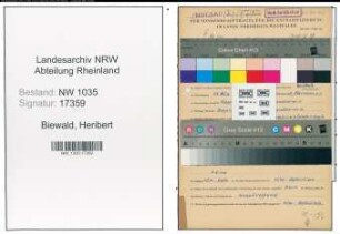 Entnazifizierung Heribert Biewald , geb. 29.03.1906 (Steiger)